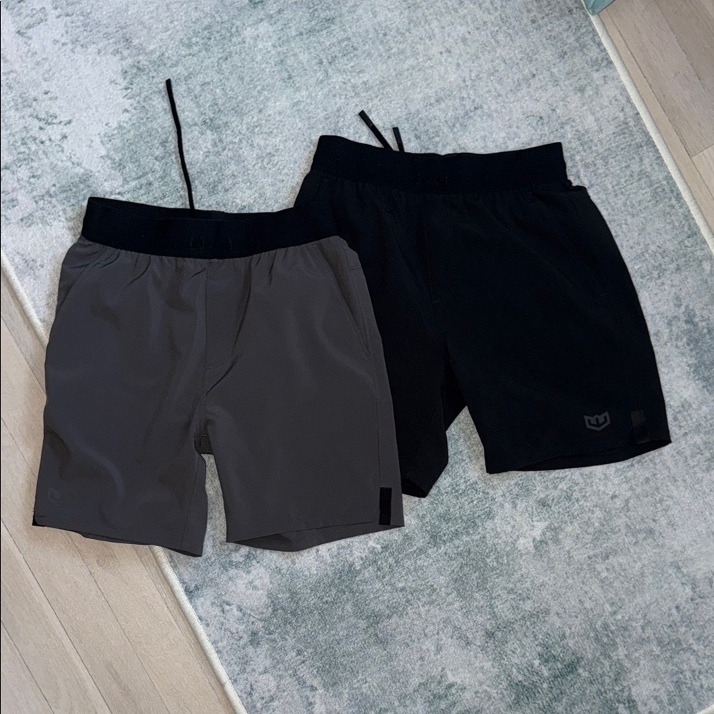 Boys Black and Gray Athletic Shorts